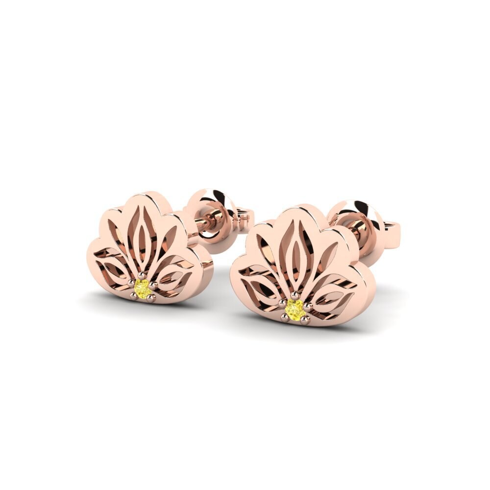 18k Oro Rosa Zafiro amarillo Pendiente de mujer Iluba