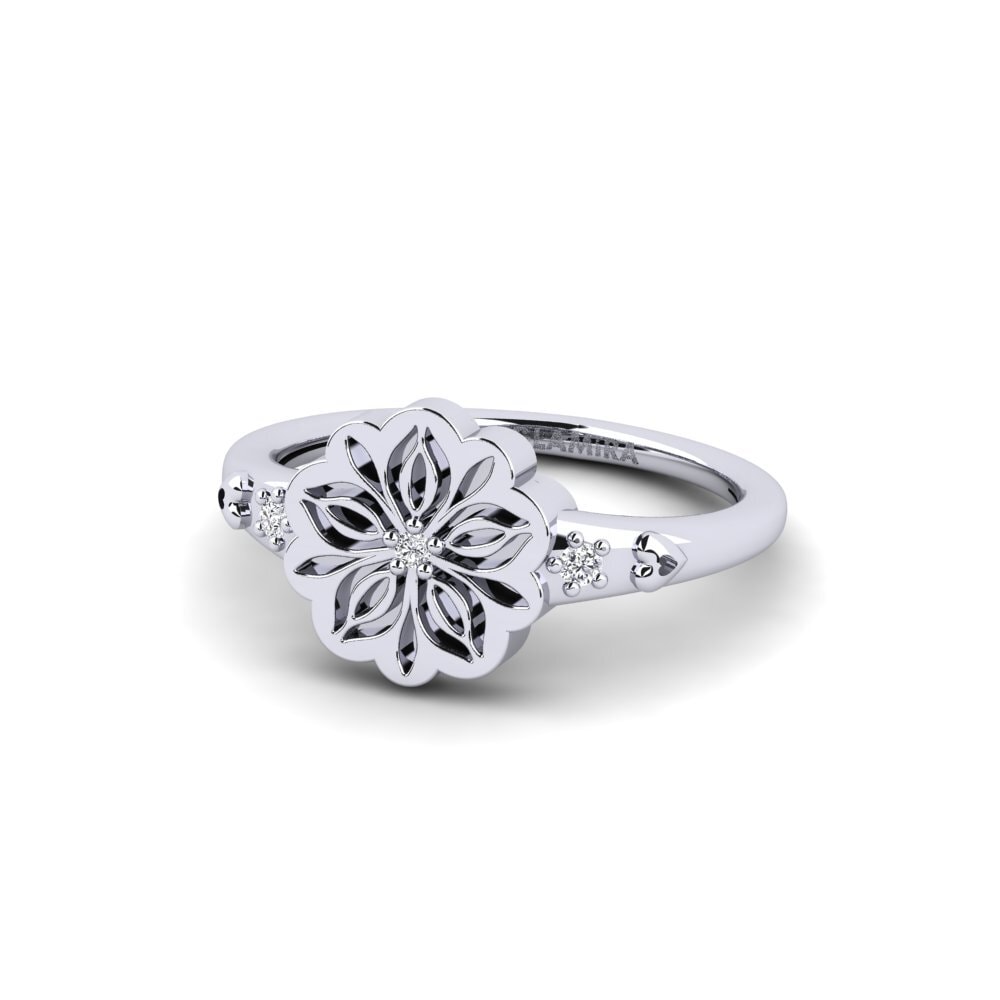 14k Oro Blanco Anillo Itumetse