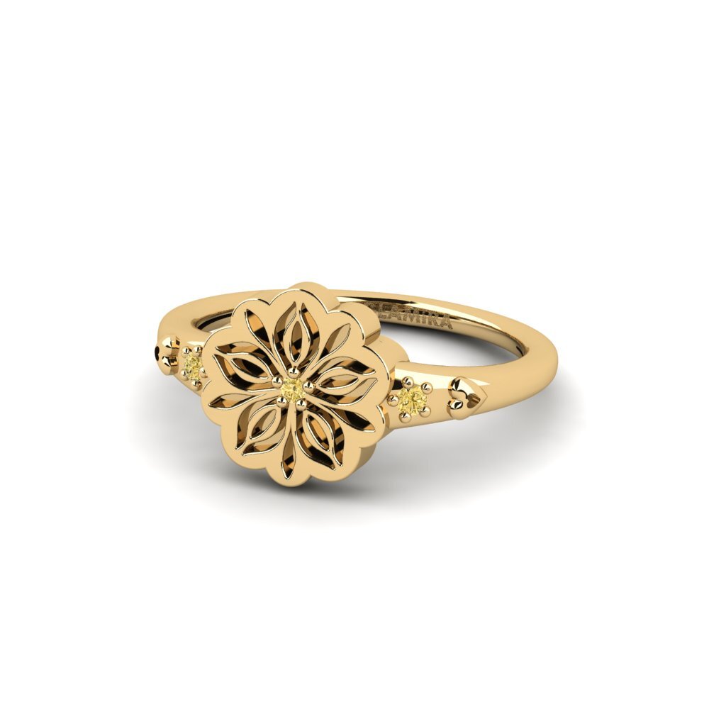 Diamante Amarillo Anillo Itumetse