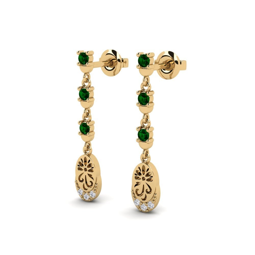 Zircônia Verde Brincos Feminino Kontentu - A