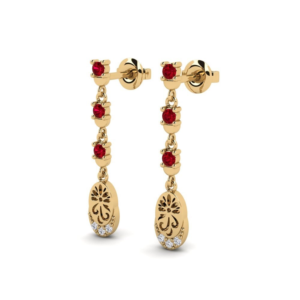 Red Zirconia Women's Earring Kontentu - A