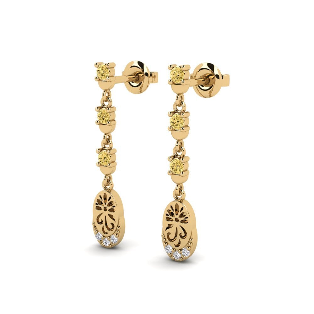 Yellow Diamond Women's Earring Kontentu - A