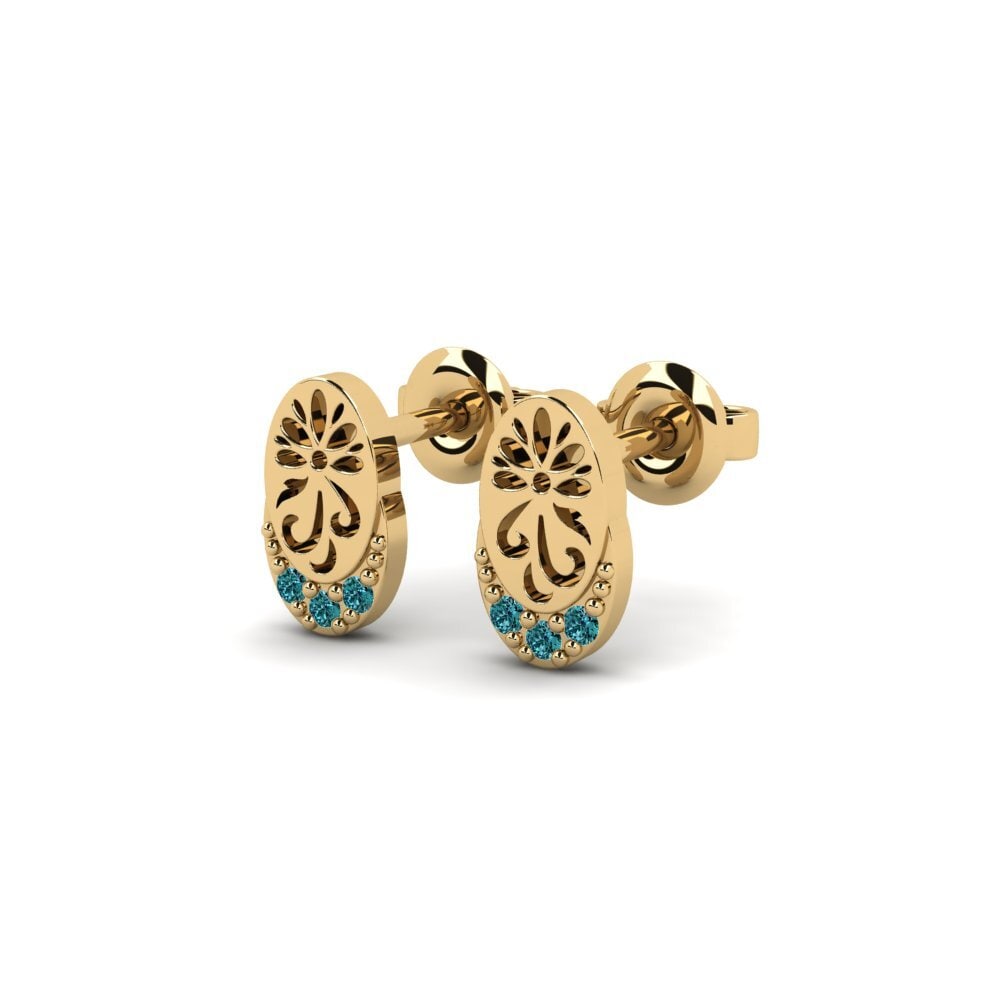 Blue Diamond Women's Earring Kontentu - B