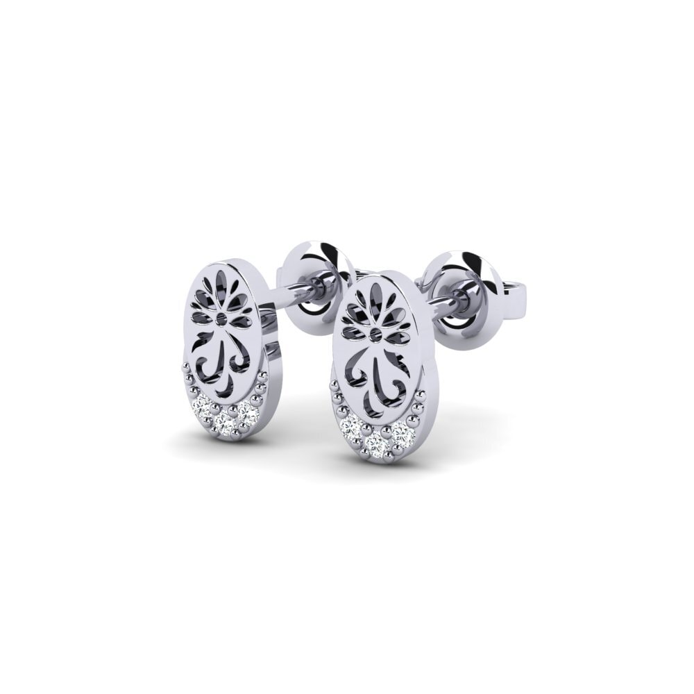 Oro Bianco 375 Zircone Orecchino da donna Kontentu - B