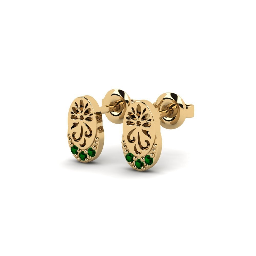 Zircônia Verde Brincos Feminino Kontentu - B