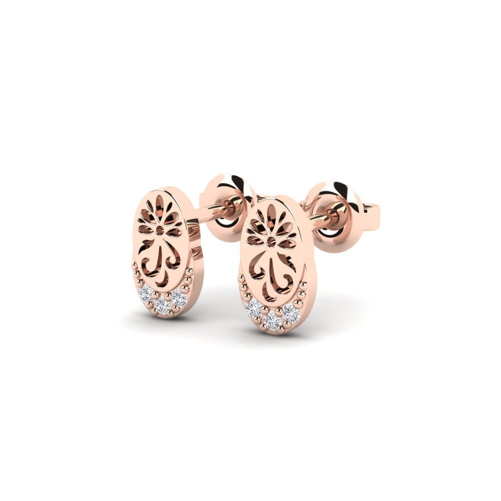 Or rose 585 Boucle d'oreille femme Kontentu - B