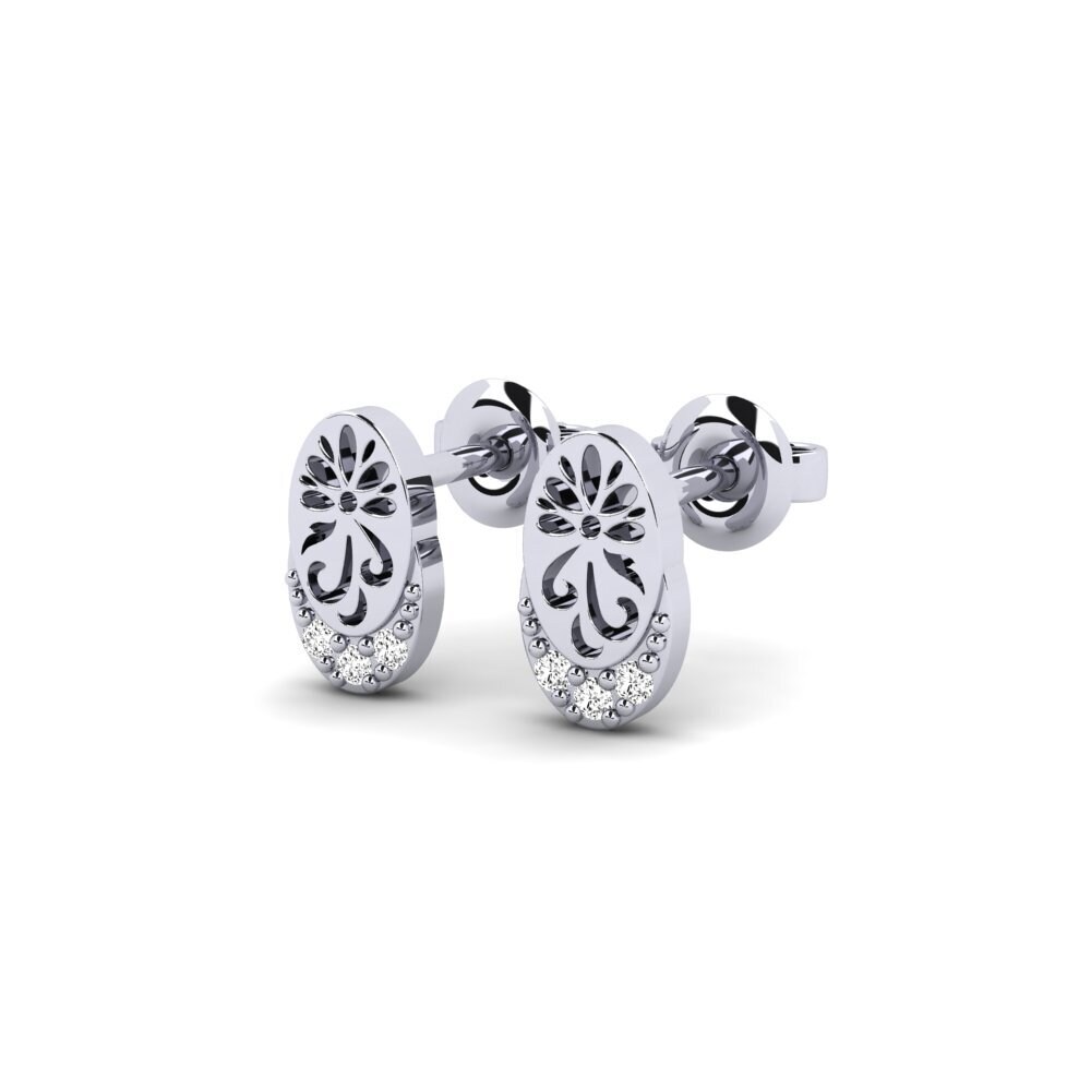 Oro Bianco 375 Moissanite Orecchino da donna Kontentu - B