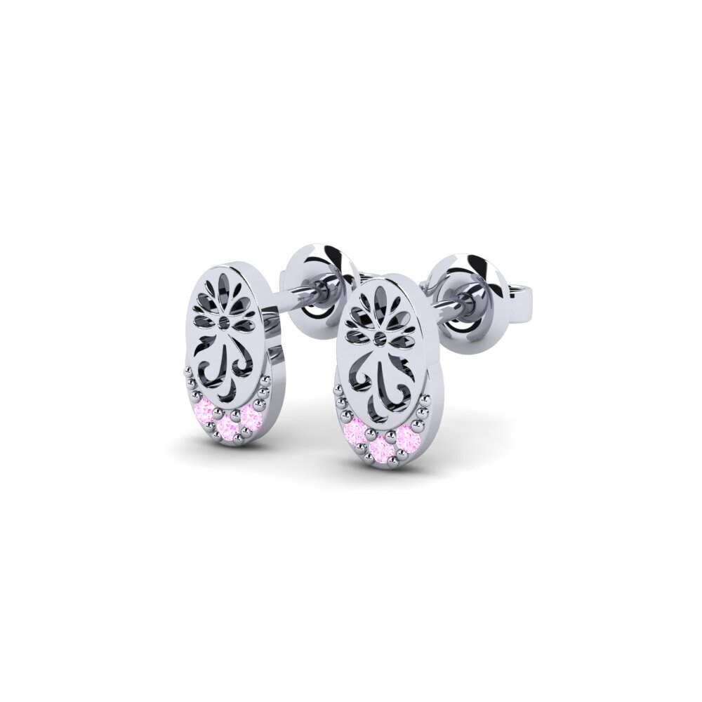 Palladium 950 Saphir Rose Boucle d'oreille femme Kontentu - B