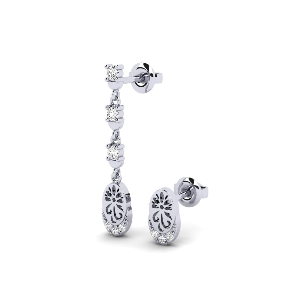Oro Bianco 375 Moissanite Orecchino da donna Kontentu - SET