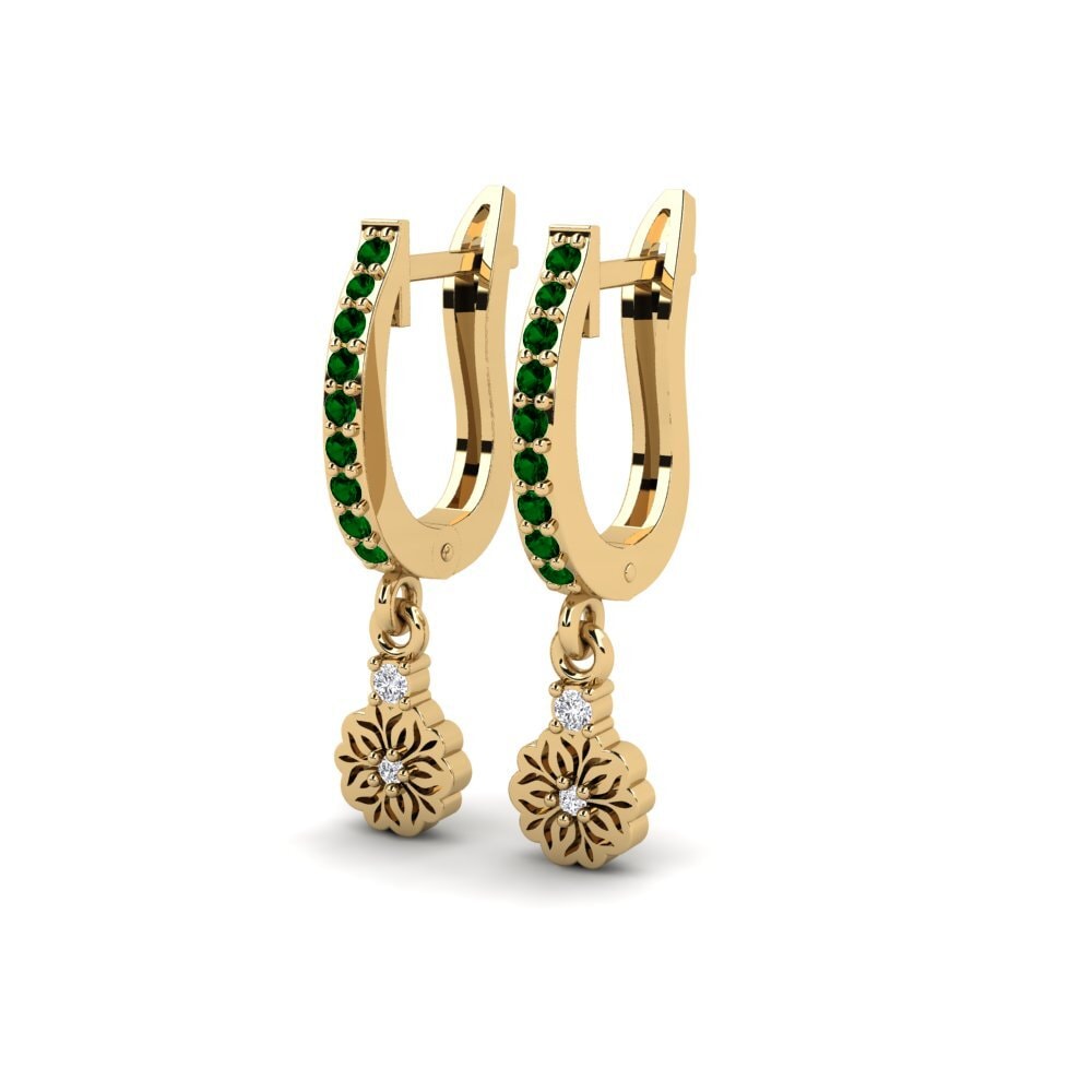 Zircônia Verde Brincos Feminino Kukka