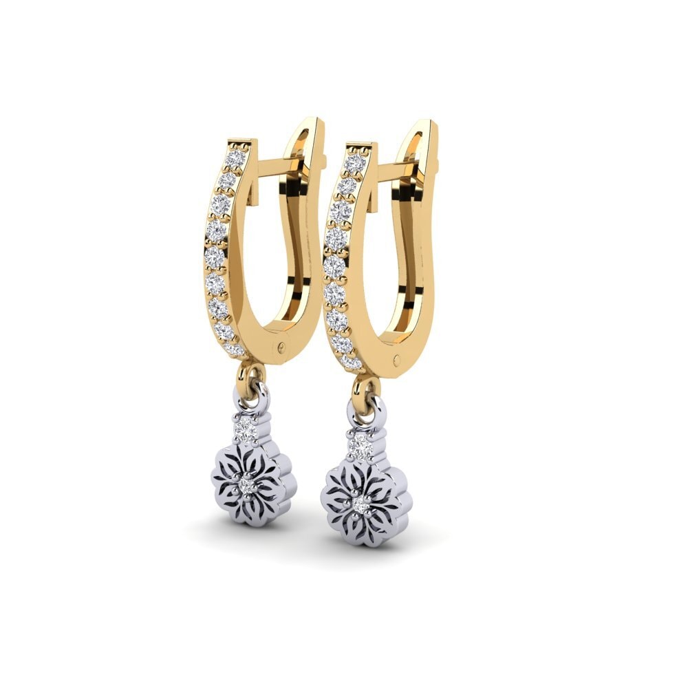 14ct Yellow & White Gold Women's Earring Kukka