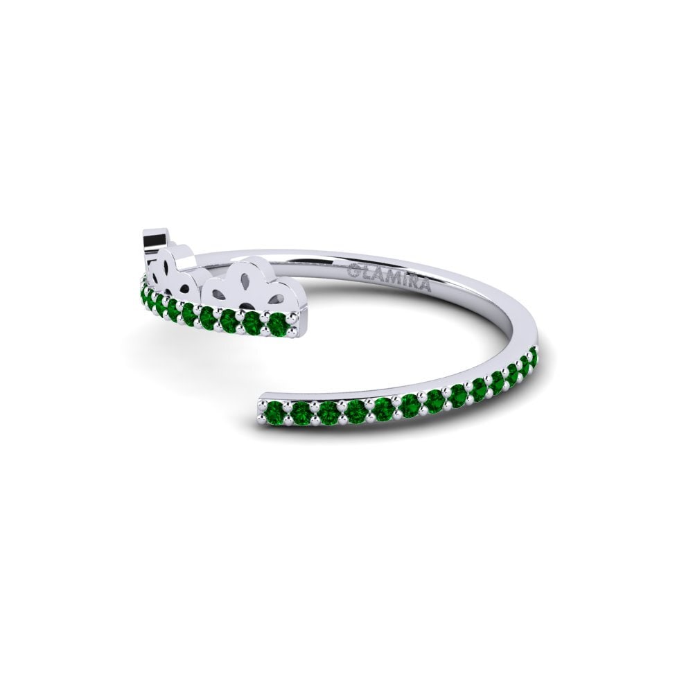 950 Palladium Green Zirconia Ring Kwenama