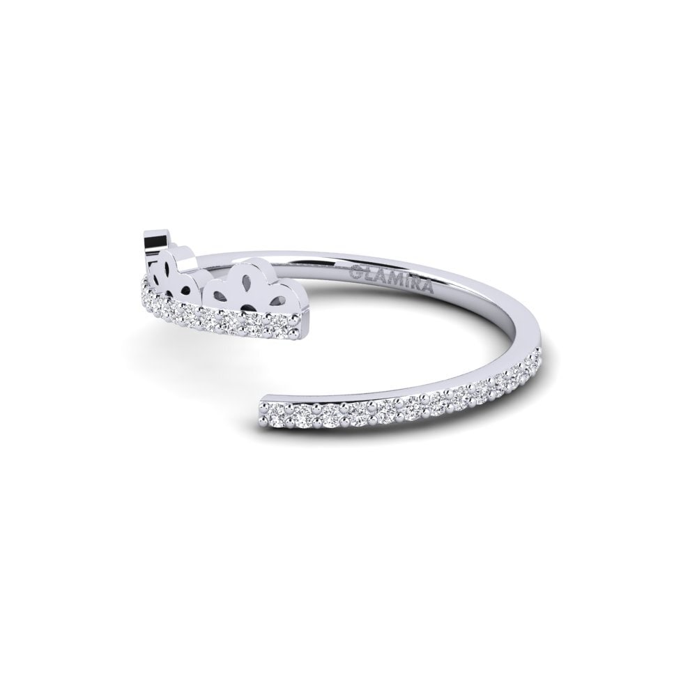 14k Oro Blanco Anillo Kwenama