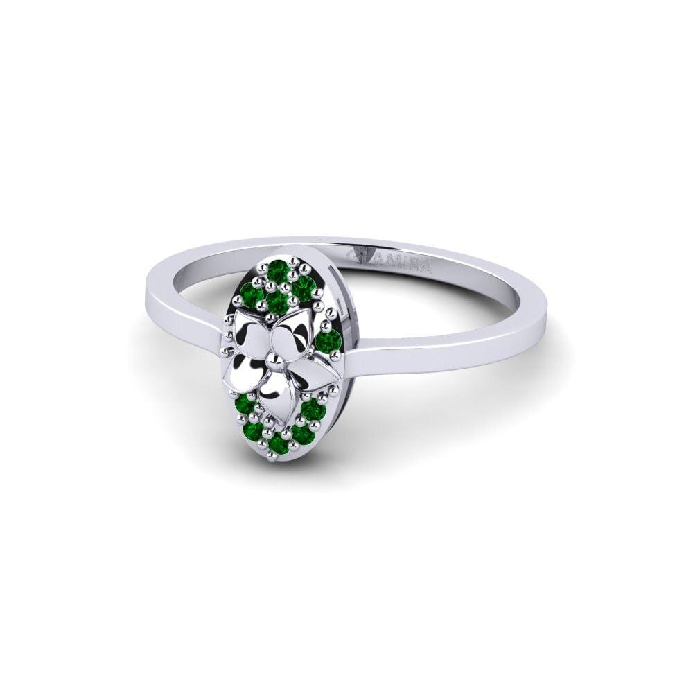 950 Palladium Green Zirconia Ring Lexington