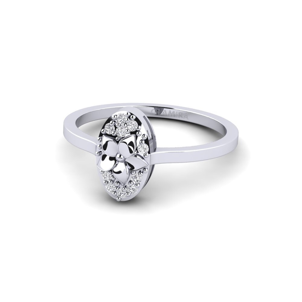 14k Oro Blanco Anillo Lexington