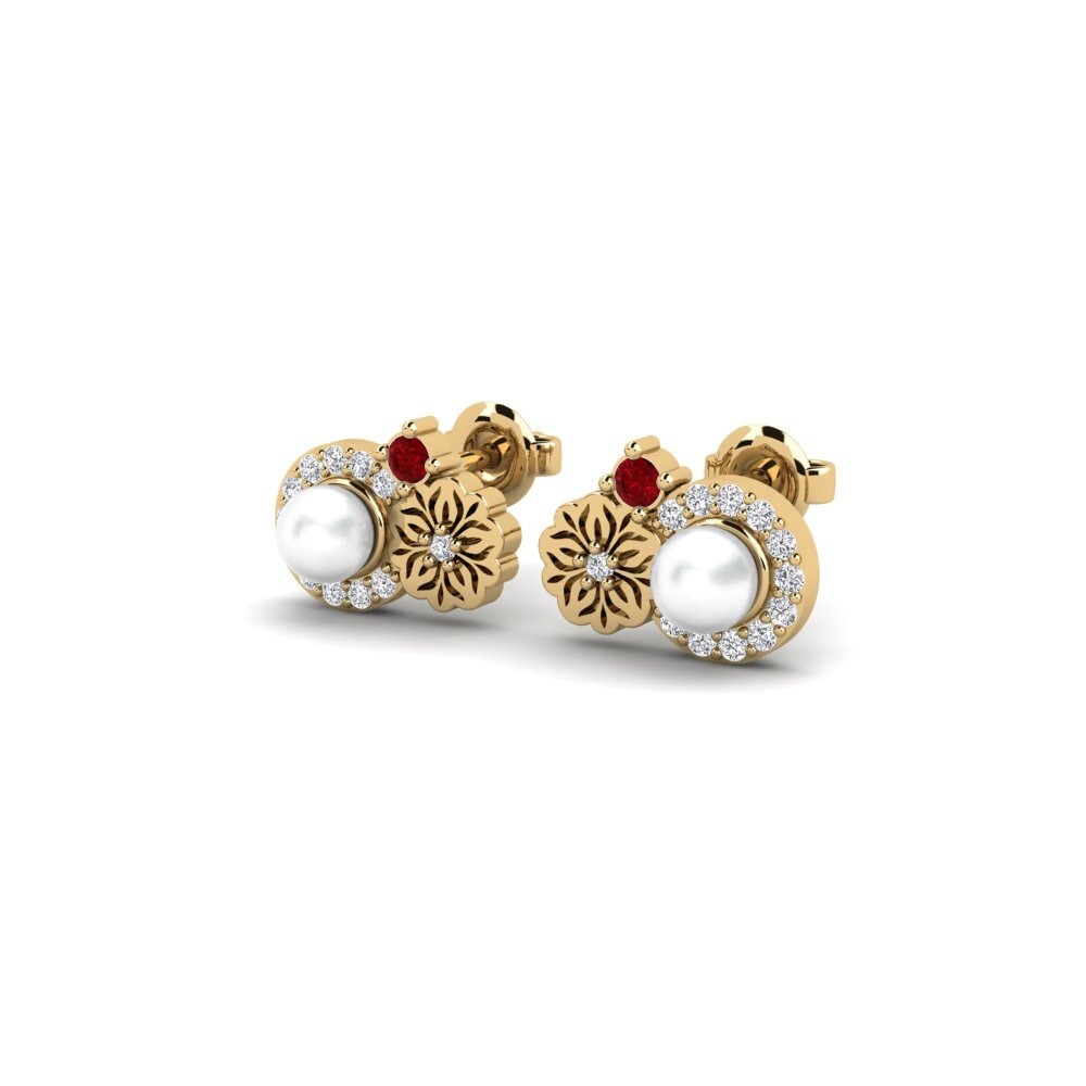 Red Zirconia Women's Earring Liang