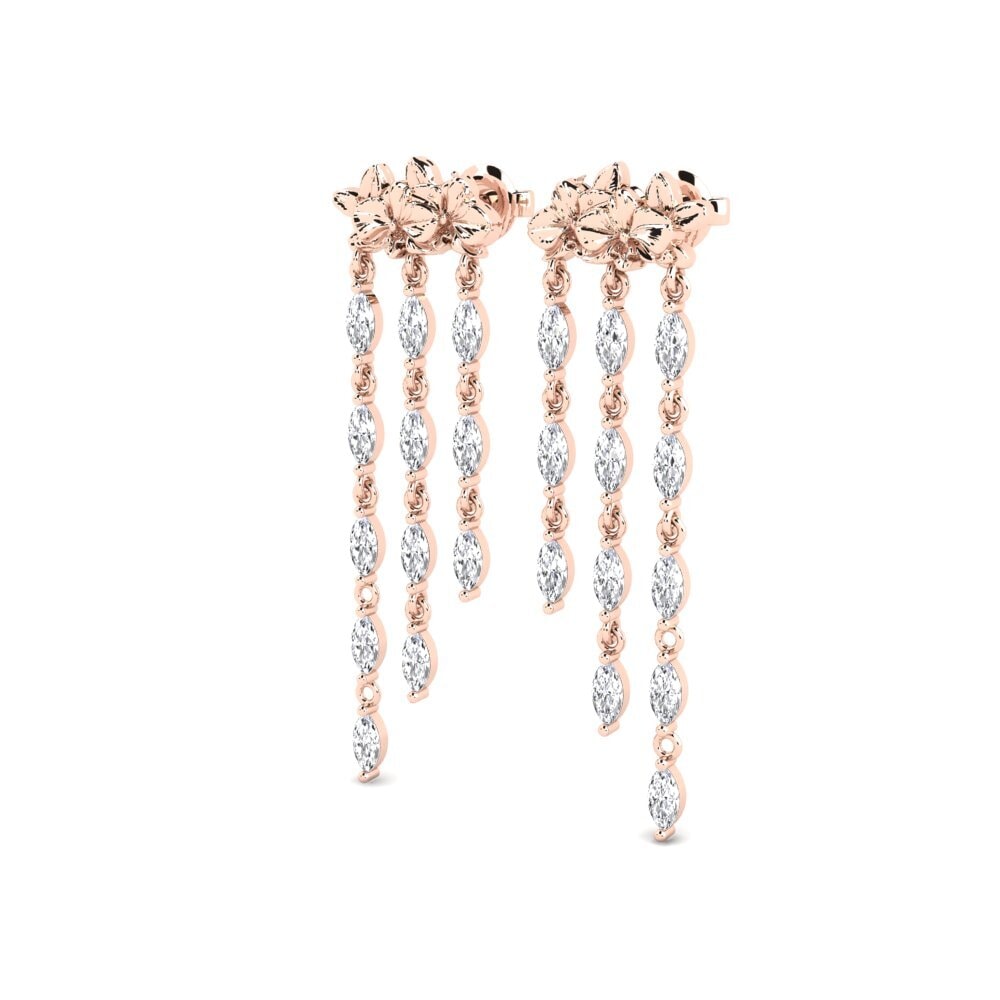 Or rose 585 Boucle d'oreille femme Lysar