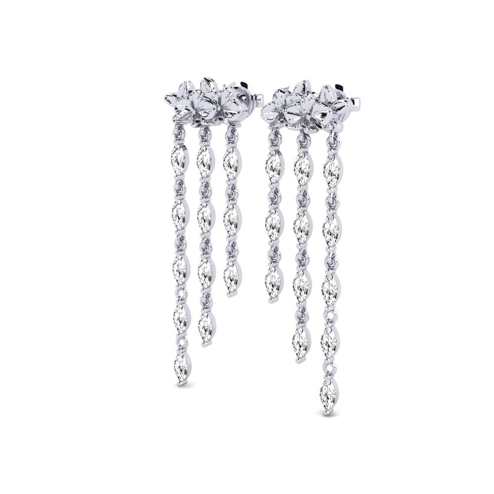 Oro Bianco 375 Moissanite Orecchino da donna Lysar