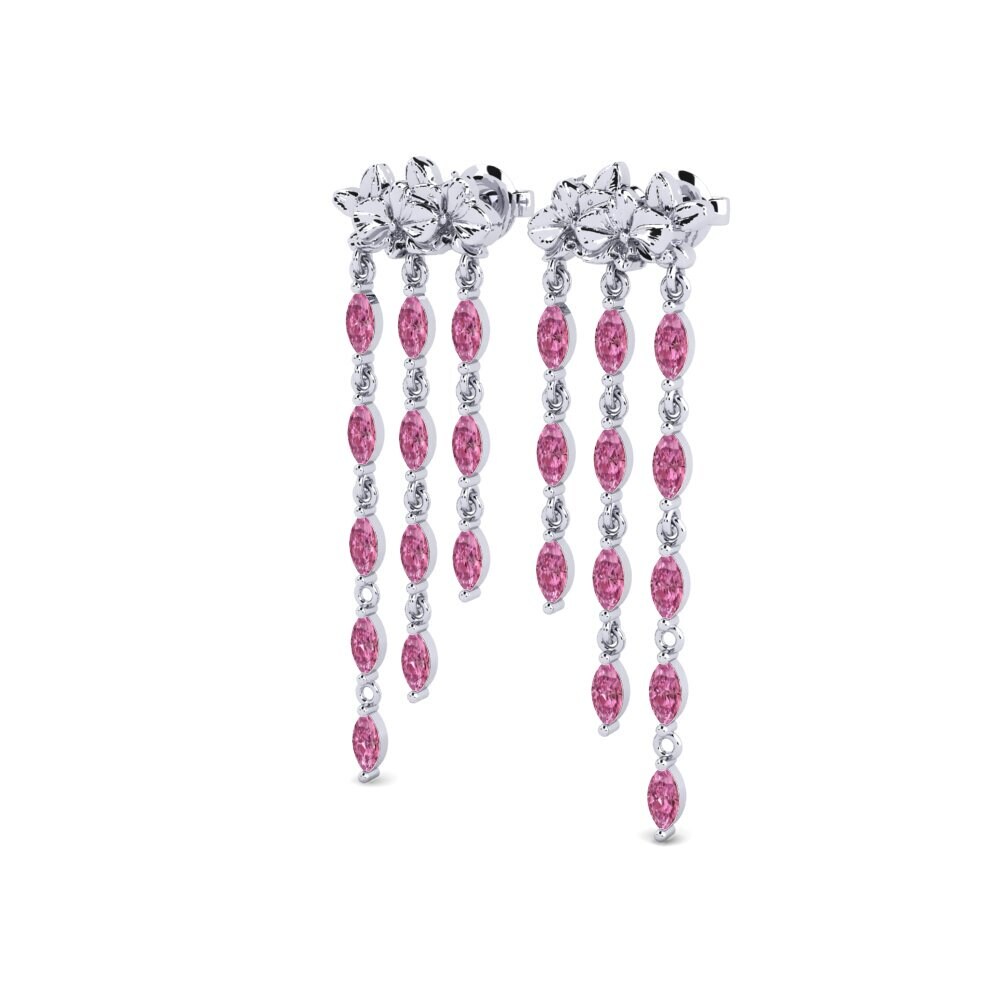 Oro Bianco 375 Granato Rodolite Orecchino da donna Lysar