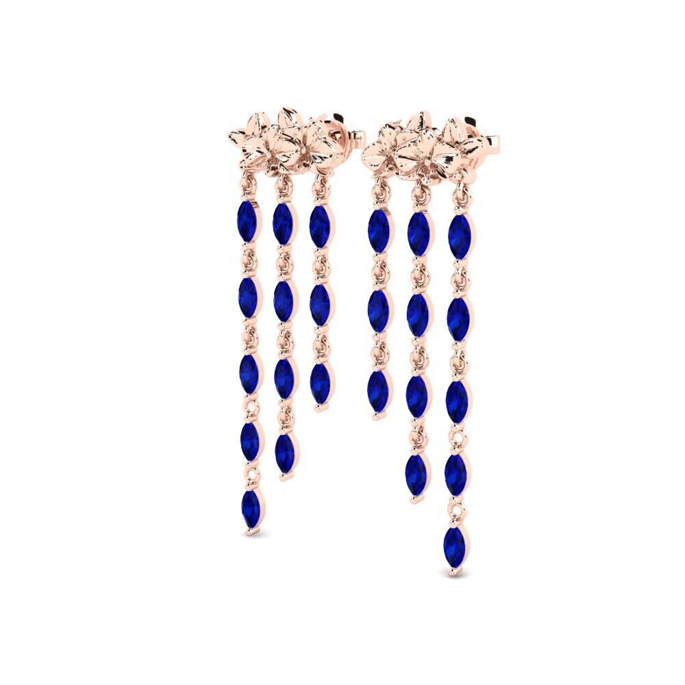 14ct Rose Gold Sapphire Women's Earring Lysar