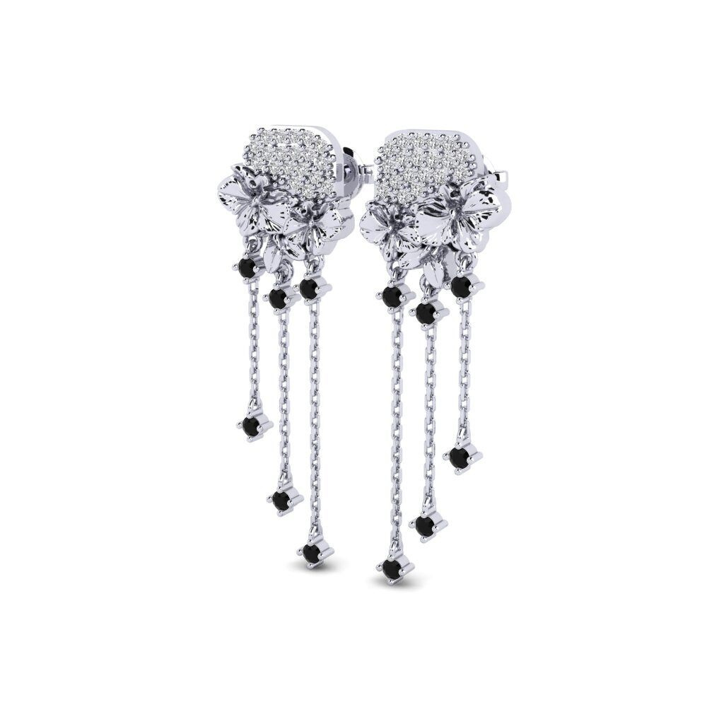 950 Platinum Black Sapphire Women's Earring Merel