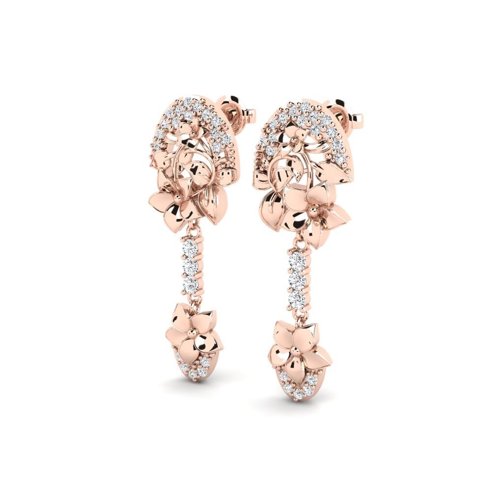 Or rose 585 Boucle d'oreille femme Mirai