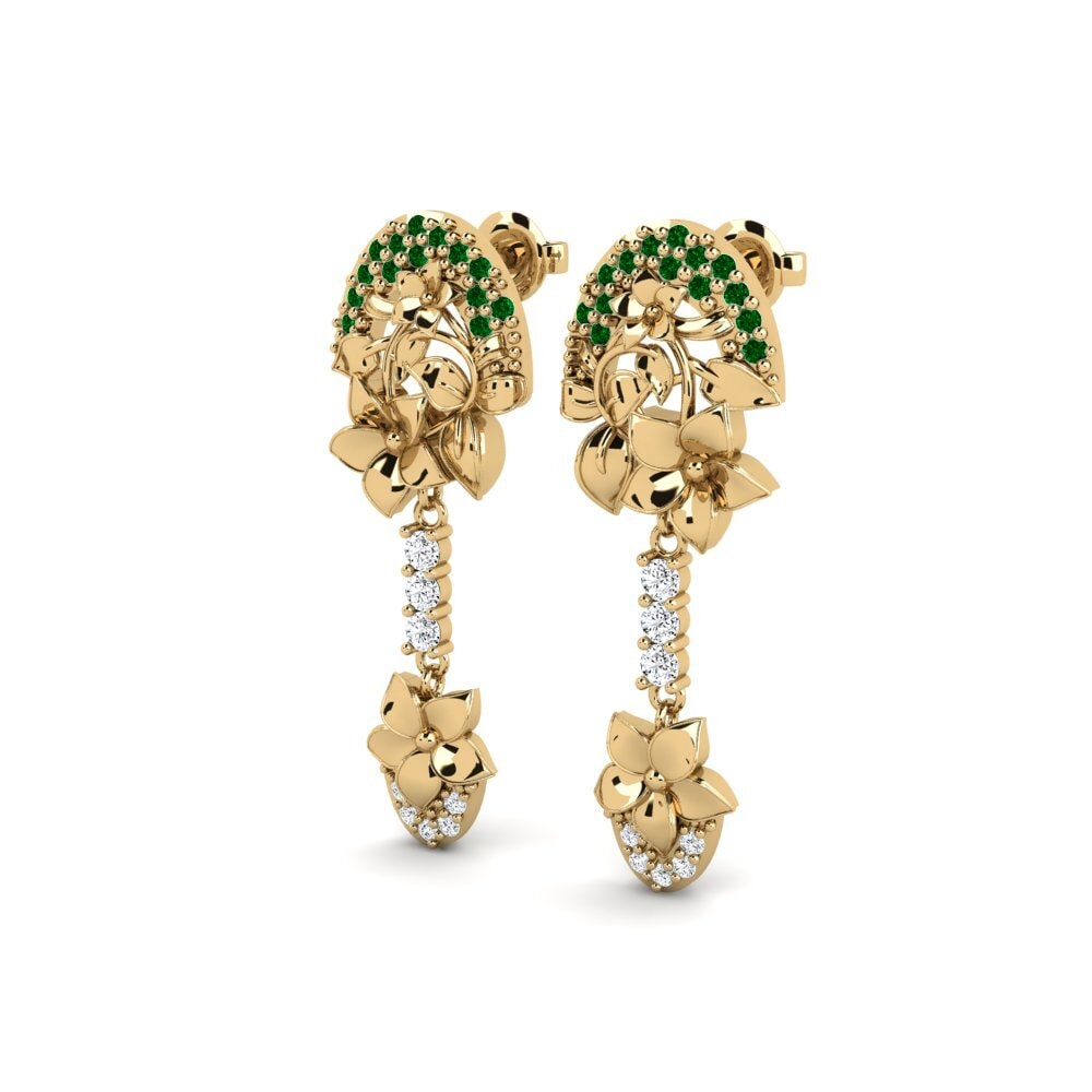 Zircônia Verde Brincos Feminino Mirai