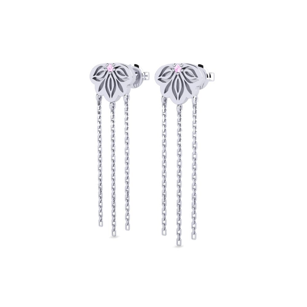 Palladium 950 Saphir Rose Boucle d'oreille femme Munter