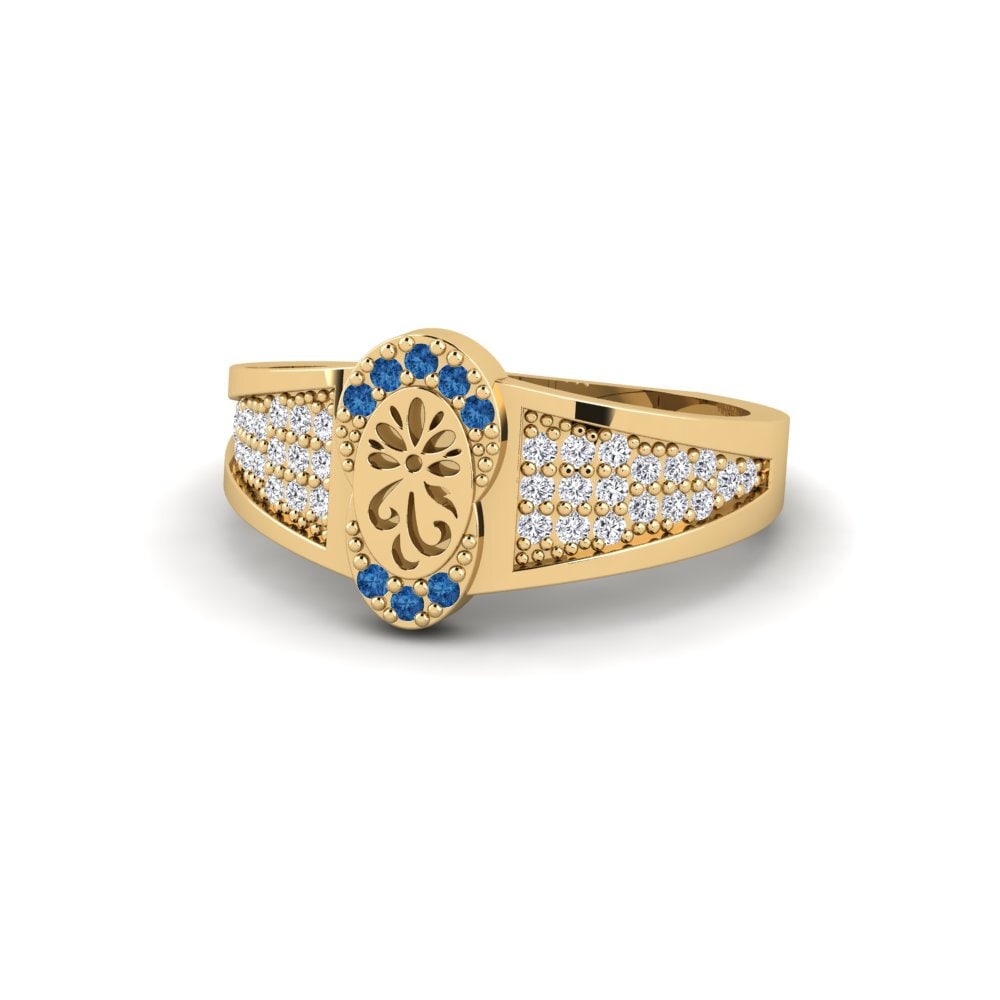 Dark Blue Zirconia Ring Mushovo