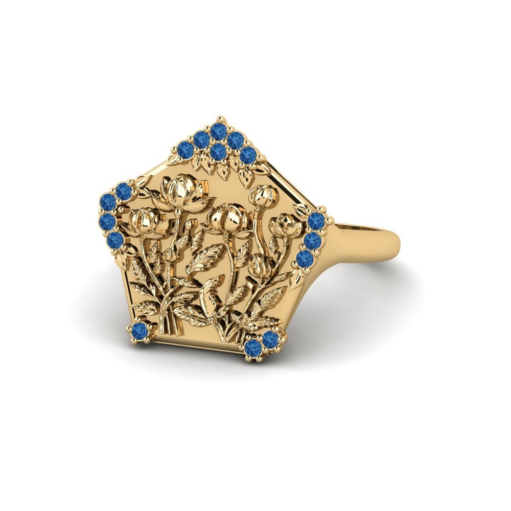 Dark Blue Zirconia Ring Myrtaceae