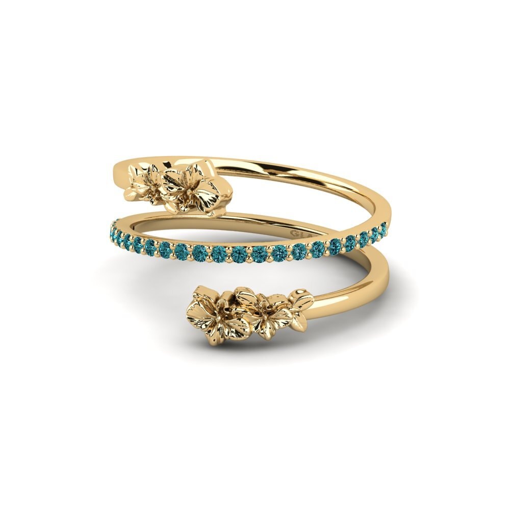 Diamante Azul Anillo Noirelle