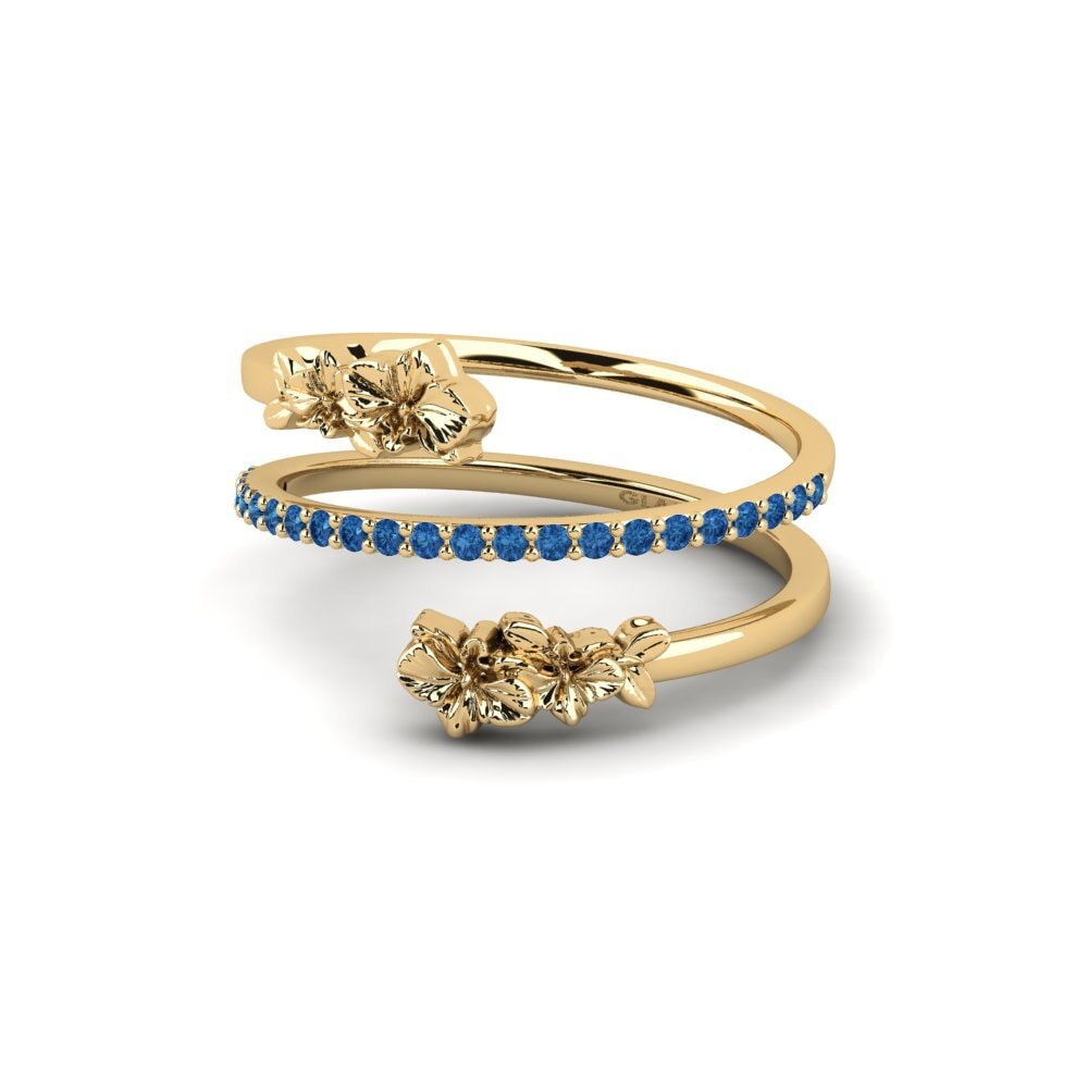 Dark Blue Zirconia Ring Noirelle