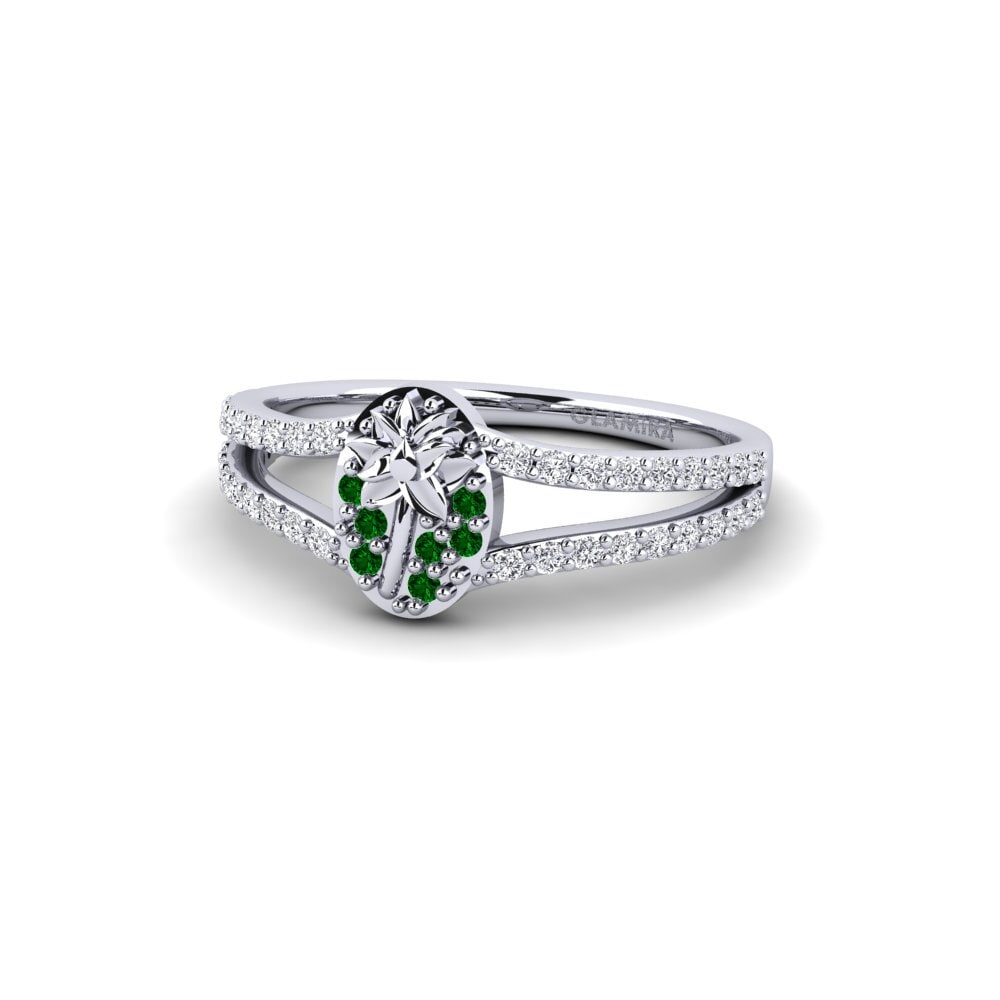 950 Palladium Green Zirconia Ring Orchard