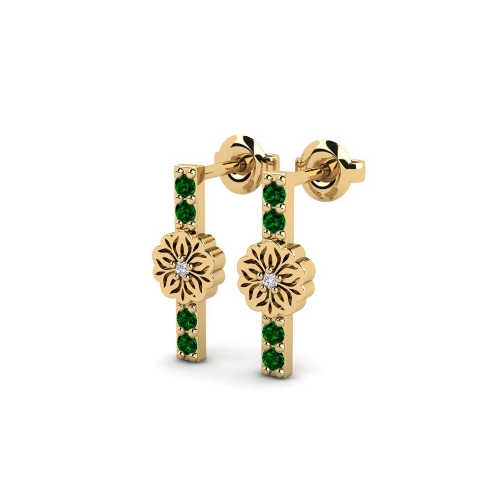 Zircônia Verde Brincos Feminino Quvnoq