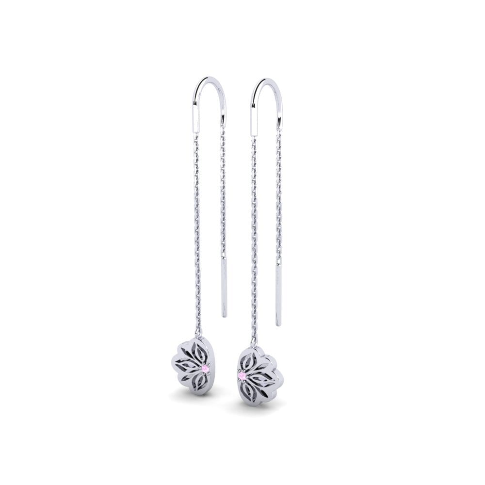 Palladium 950 Saphir Rose Boucle d'oreille femme Rannu