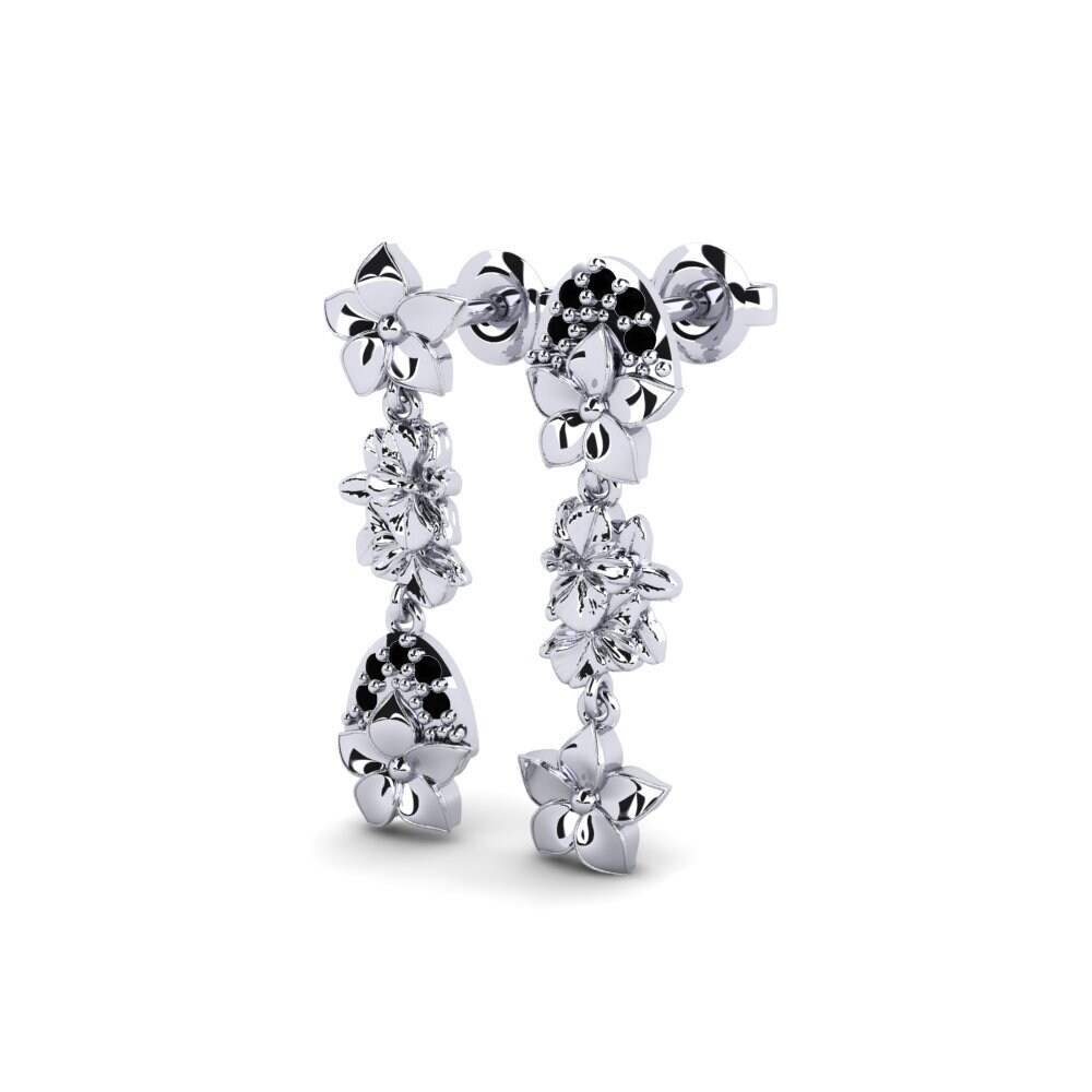 950 Platinum Black Sapphire Women's Earring Regenta
