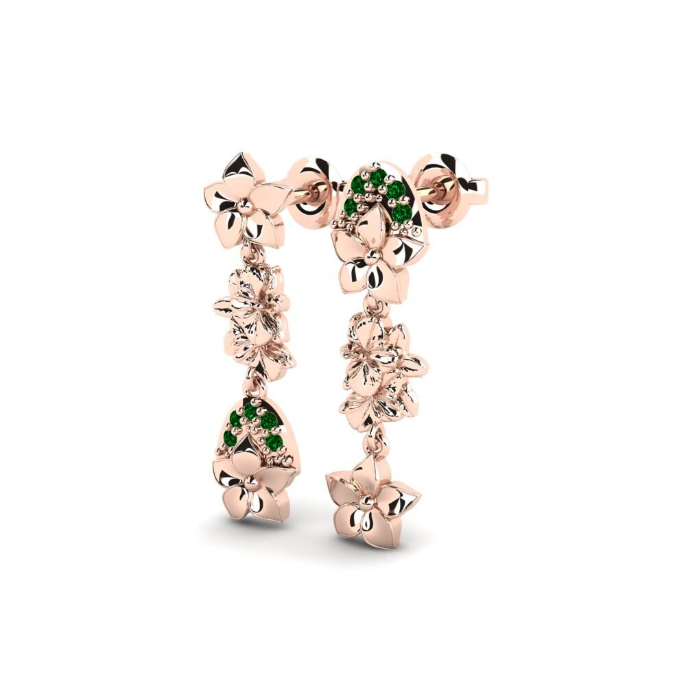 18k Oro Rosa Circonita Verde Pendiente de mujer Regenta