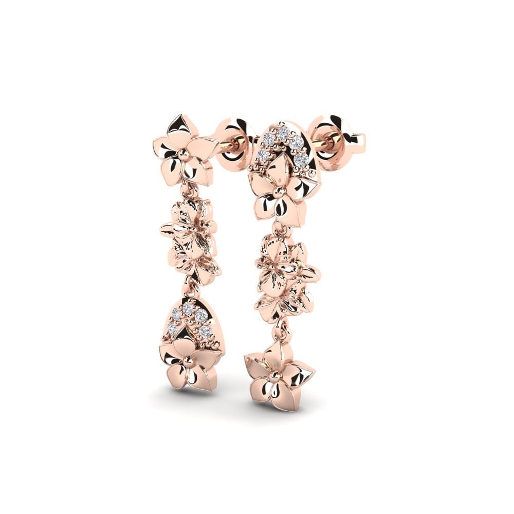 Or rose 585 Boucle d'oreille femme Regenta