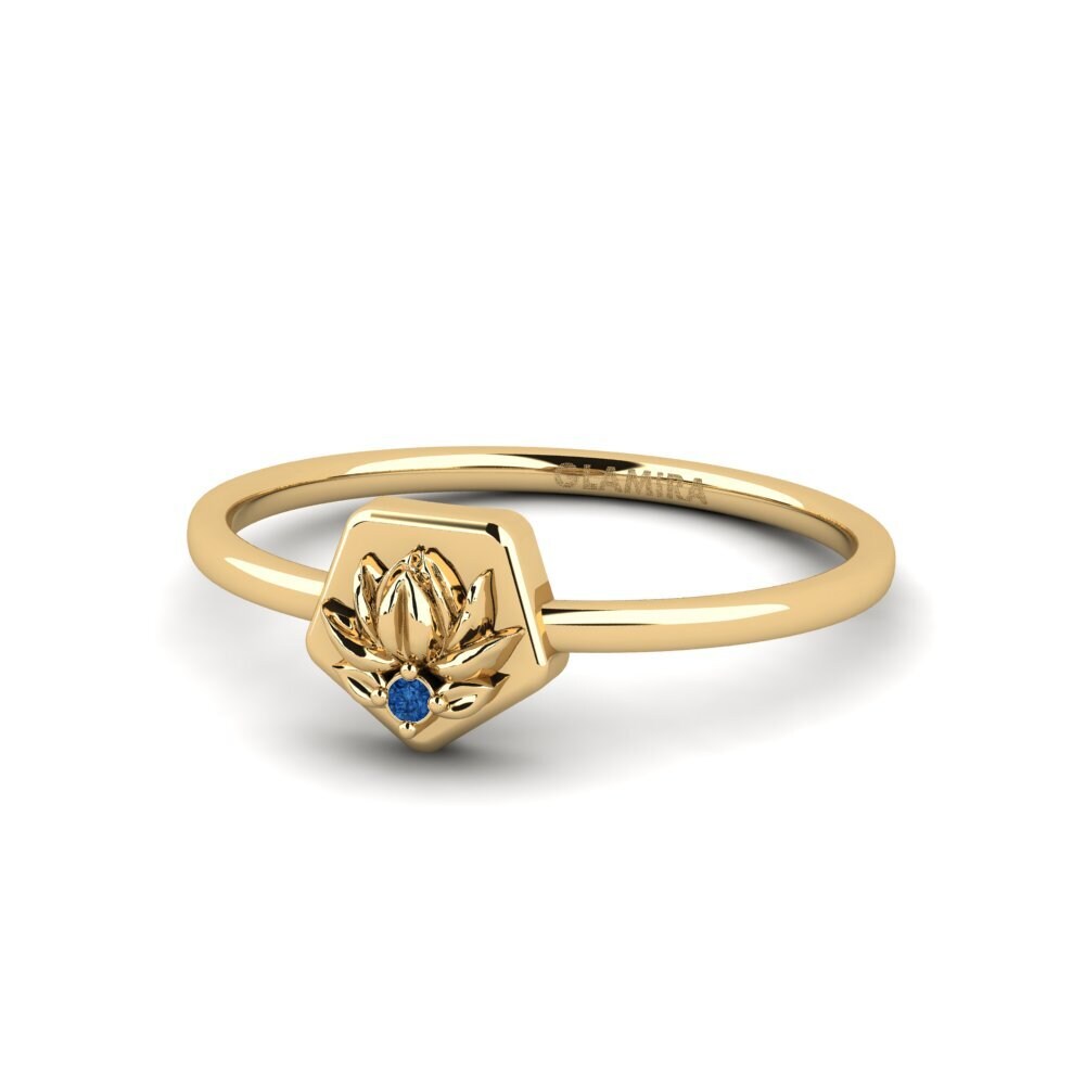 Dark Blue Zirconia Ring Relievo
