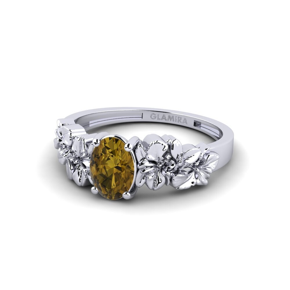 950 Platinum Brown Zircon Ring Renelle