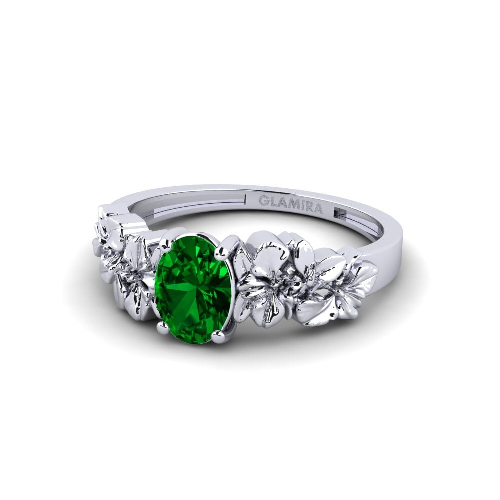 950 Palladium Green Zirconia Ring Renelle