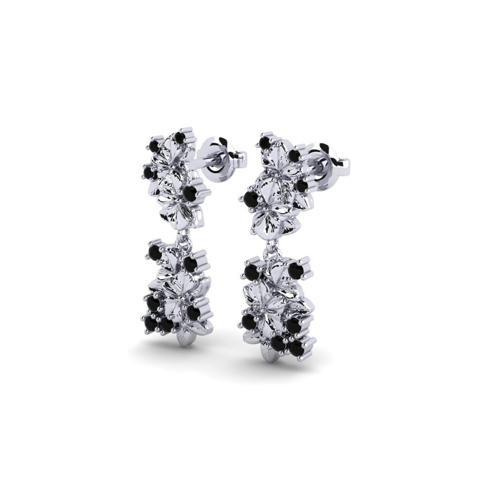 950 Platinum Black Sapphire Women's Earring Rhen