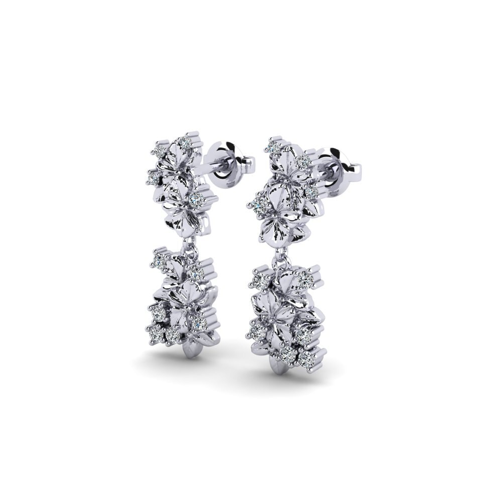 Oro Bianco 375 Zircone Orecchino da donna Rhen