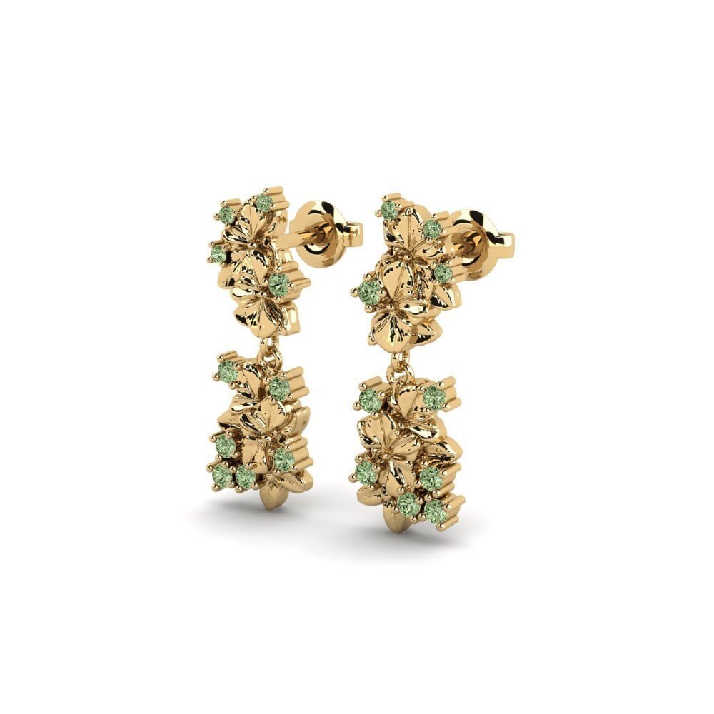Diamante Verde Brincos Feminino Rhen