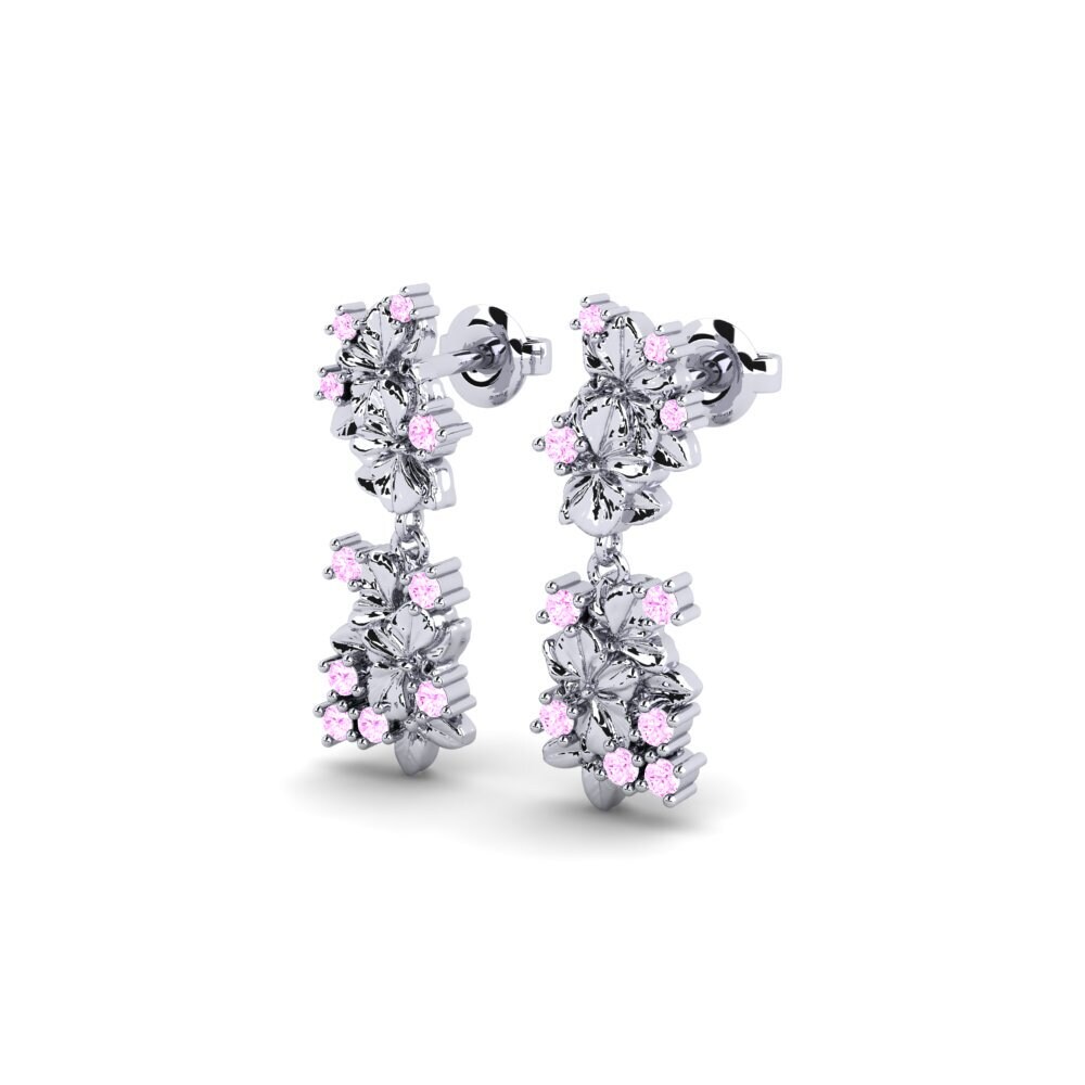 Palladium 950 Saphir Rose Boucle d'oreille femme Rhen