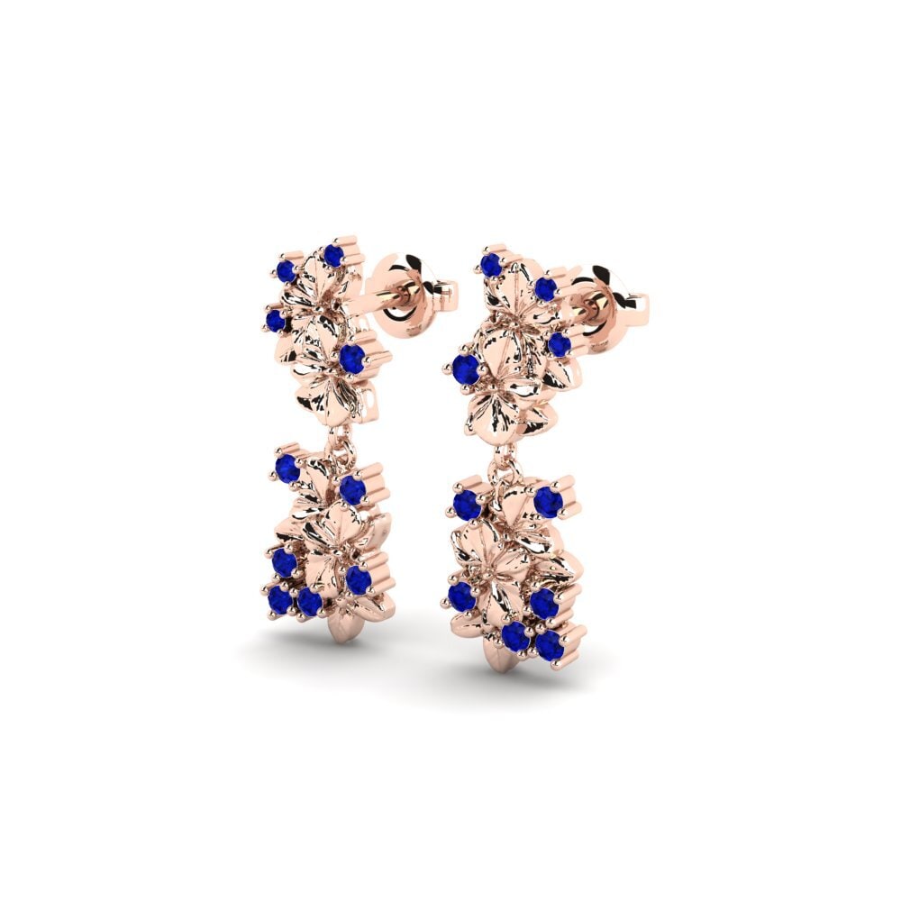 14ct Rose Gold Sapphire Women's Earring Rhen