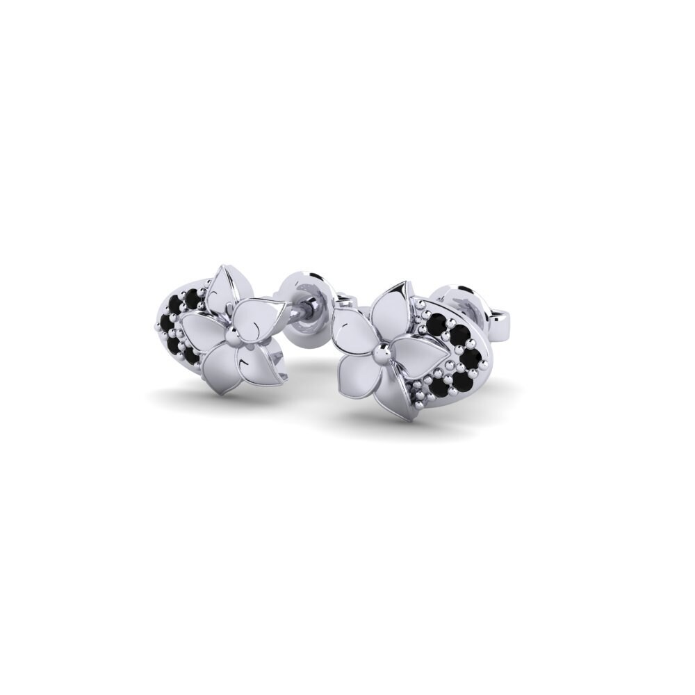 950 Platinum Black Sapphire Women's Earring Riverside