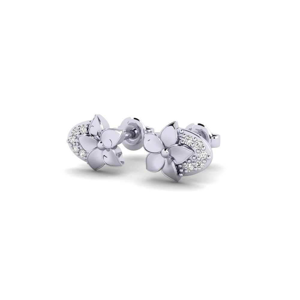 Oro Bianco 375 Moissanite Orecchino da donna Riverside