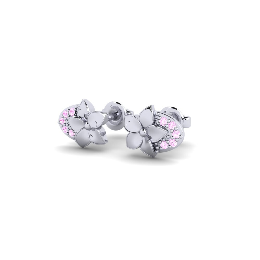 Palladium 950 Saphir Rose Boucle d'oreille femme Riverside