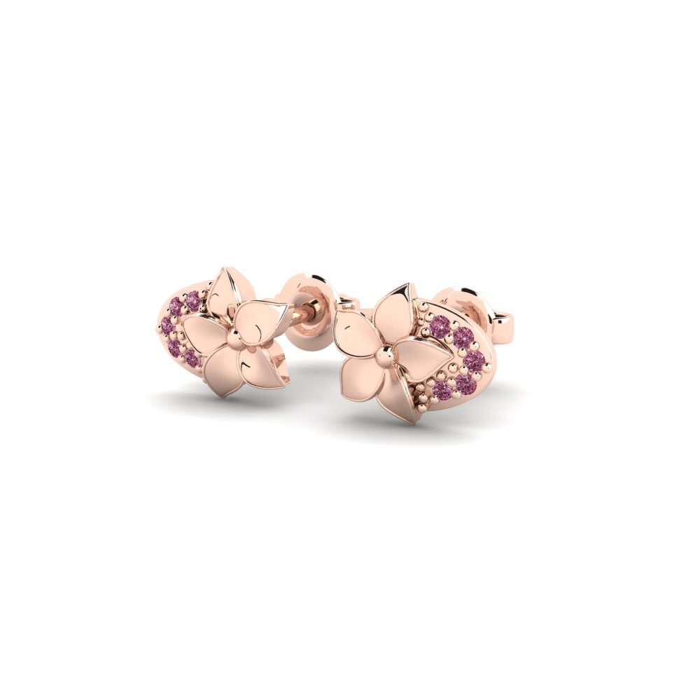 14ct Rose Gold Rhodolite Garnet Women's Earring Riverside